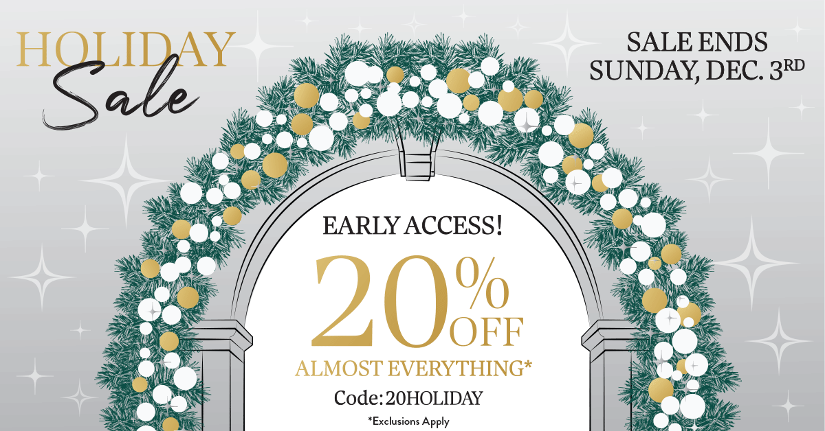 Shop GEARYS Holiday Sale and enjoy 20% off almost everything*. Sale ends Dec. 3rd.