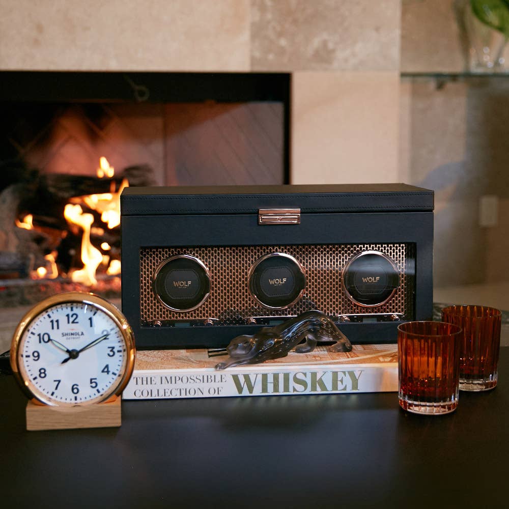 Shop our curated collection of Gifts for Him, including the WOLF watch winder, Shinola clock, Assouline Whiskey book and more