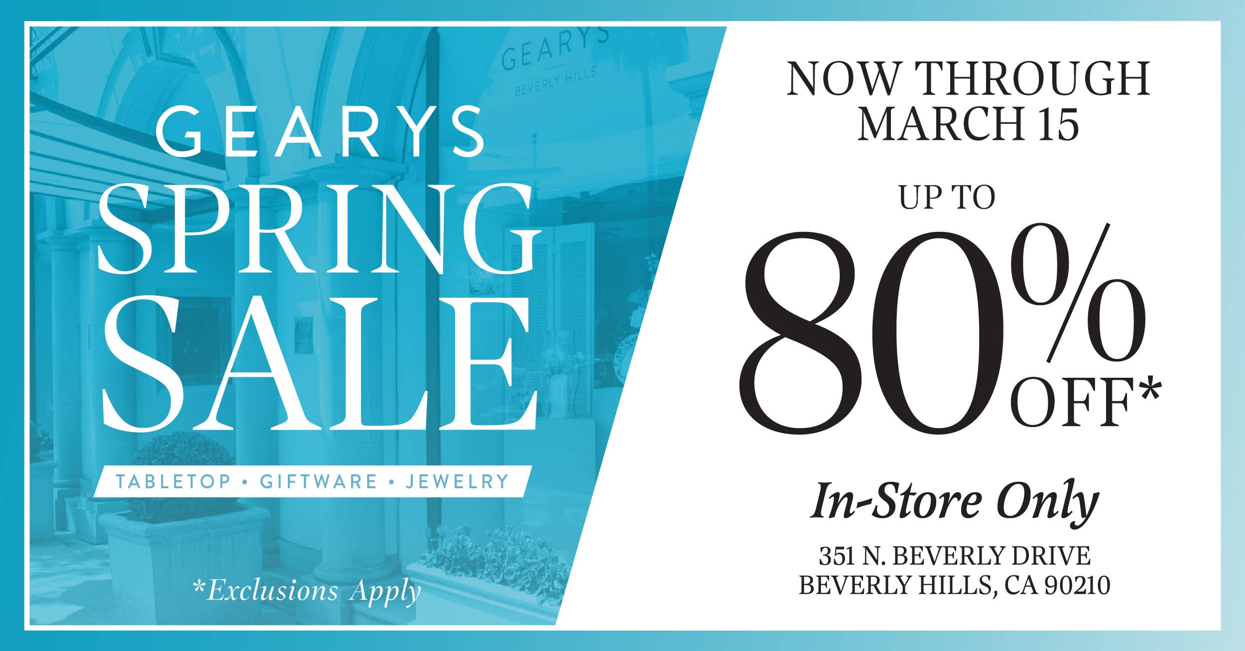 Save up to 80%* at GEARYS Spring Sale in-store from March 12-15!