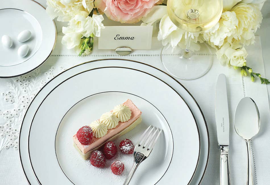 Dinnerware table setting featuring registry favorites